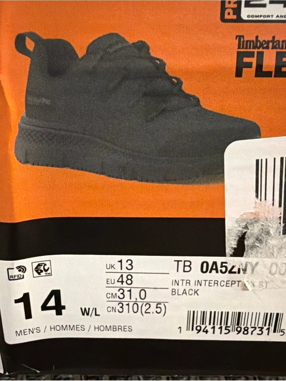 Timberland PRO Intercept Steel Toe Work Shoes Black Men’s 14 W/L TB0A5ZNY001